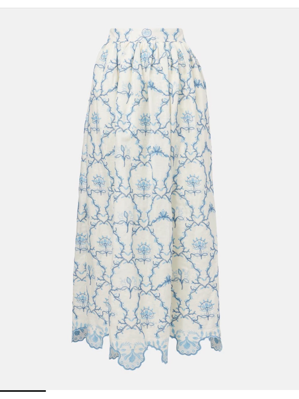 Agua by Agua Bendita tangelo Skirt and top set with Light Blue Floral Embroidery - Picture 3 of 3